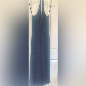 Alexi Admor Blue Sparkle Glitter Halter Neck Junior Dress.